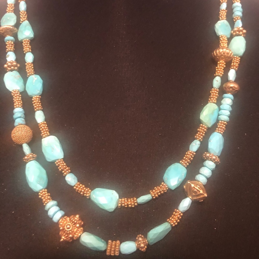 GENUINE SLEEPING BEAUTY TURQUOISE NECKLACE